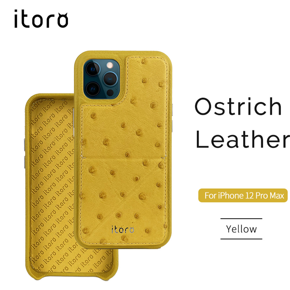Ostrich Leather iPhone 12 Pro Max Case _ Stand Function
