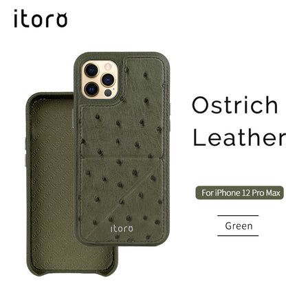 Ostrich Leather iPhone 12 Pro Max Case _ Stand Function