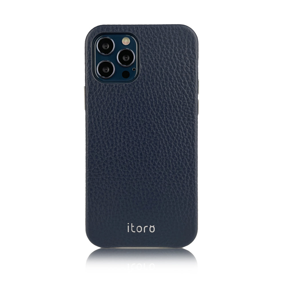 iPhone 12 | 12 Pro Leather Case_ITALY Leather - Navy blue