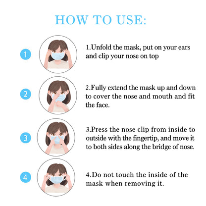 KN95 Face Mask, Disposable 5-Layer Breathing Masks, Great for Virus Protection, Earloop 5-Ply KN95 Face Mask