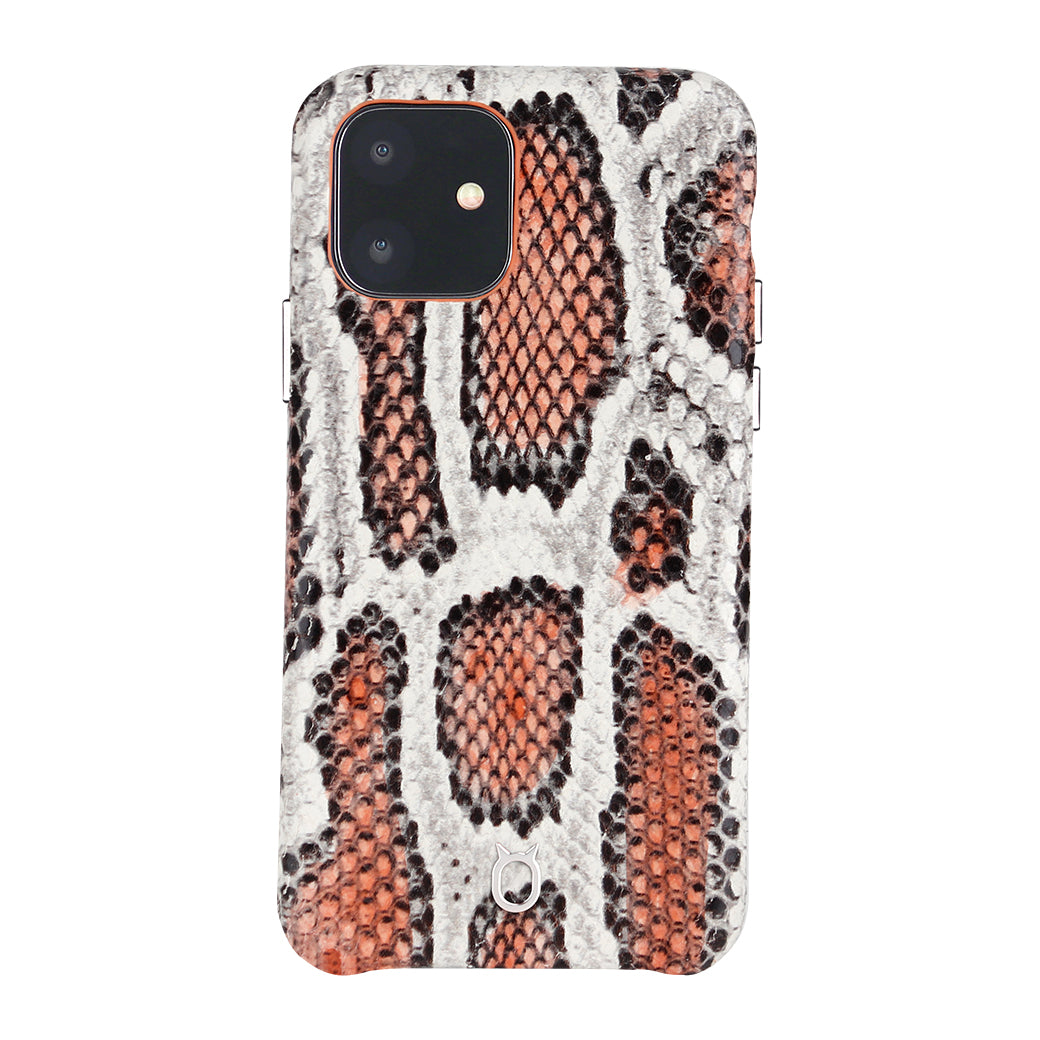 iPhone 11 Italian Python Series Leather Case - Orange