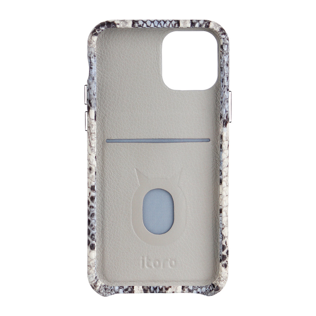 iPhone 11 Pro Italian Python Series Leather Case - White