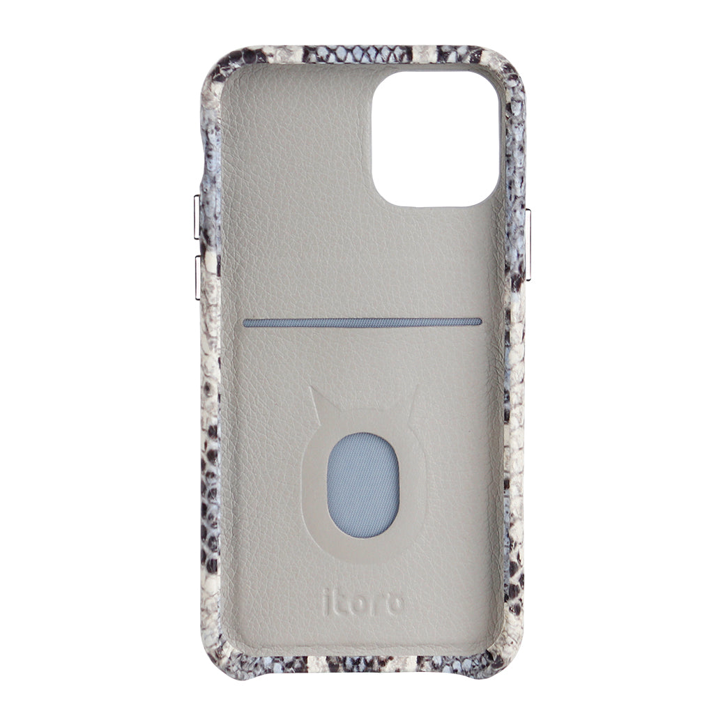 iPhone 11 Pro Max Italian Python Series Leather Case - White
