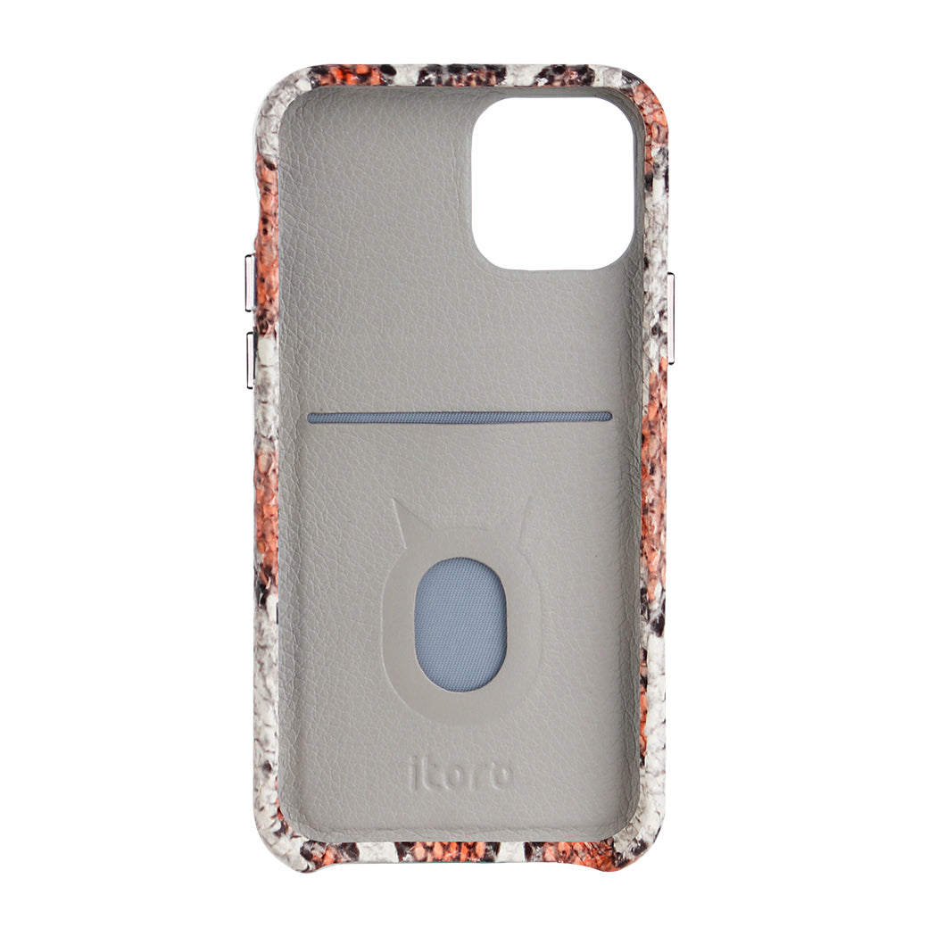 iPhone 11 Pro Max Italian Python Series Leather Case - Orange
