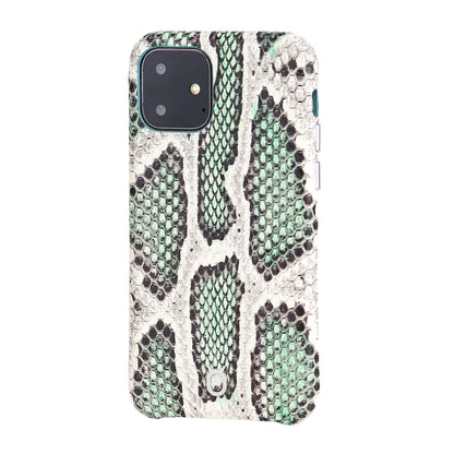iPhone 11 Italian Python Series Leather Case - Green