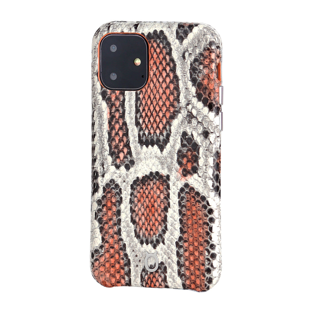 iPhone 11 Italian Python Series Leather Case - Orange