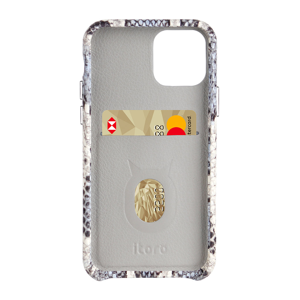 iPhone 11 Pro Max Italian Python Series Leather Case - White