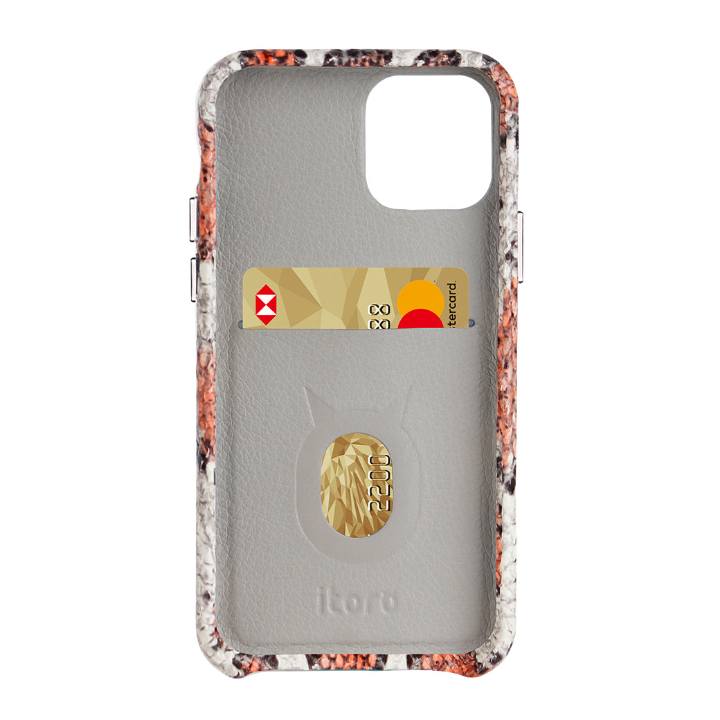 iPhone 11 Pro Italian Python Series Leather Case - Orange