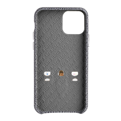 iPhone 11 Italian Lizard Leather Case with Multiple standing function - Black