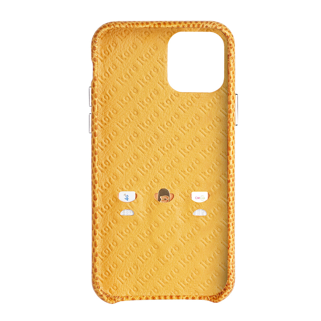 iPhone 11 Italian Lizard Leather Case with Multiple standing function - Orange