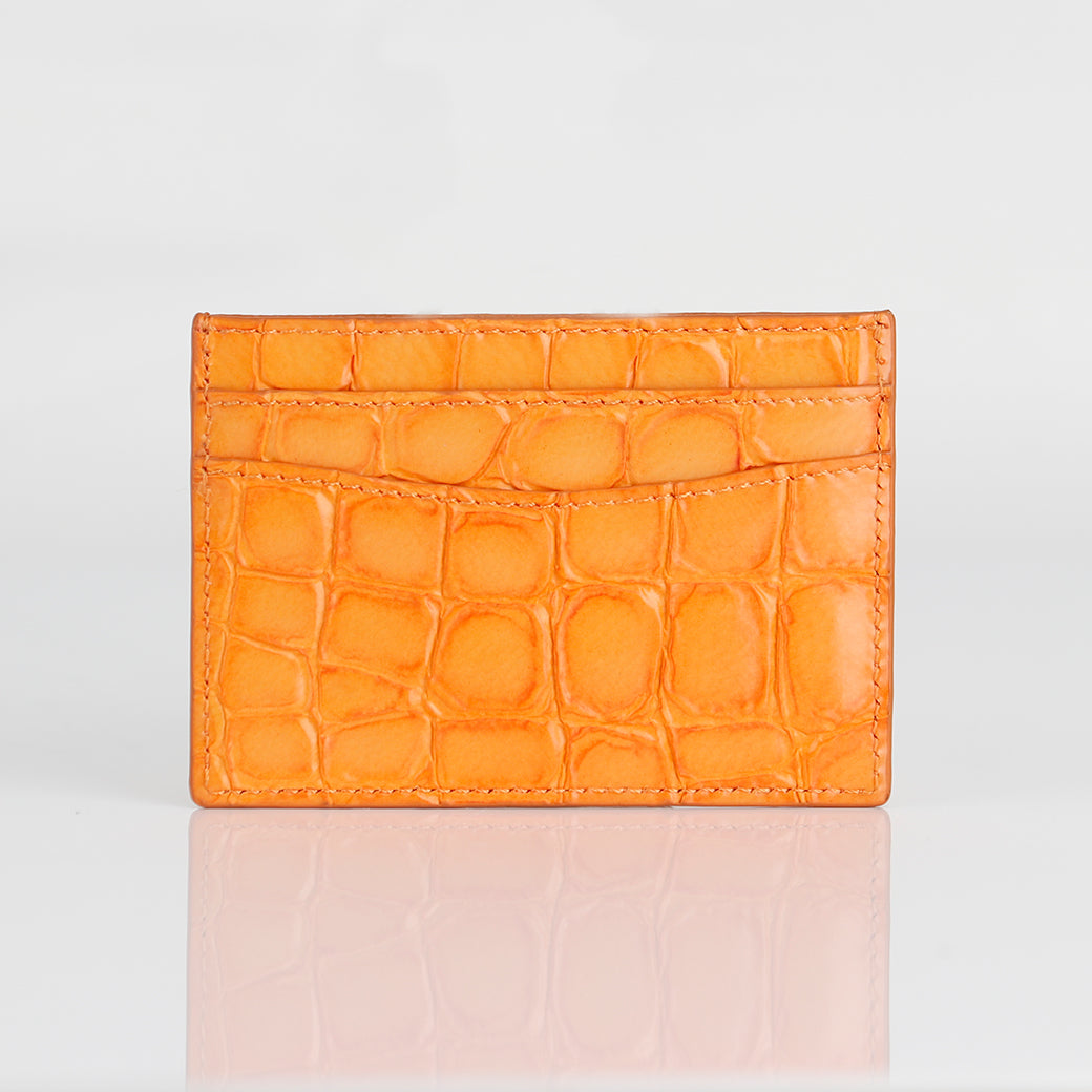 Crocodile embossed Premium leather Credit card case