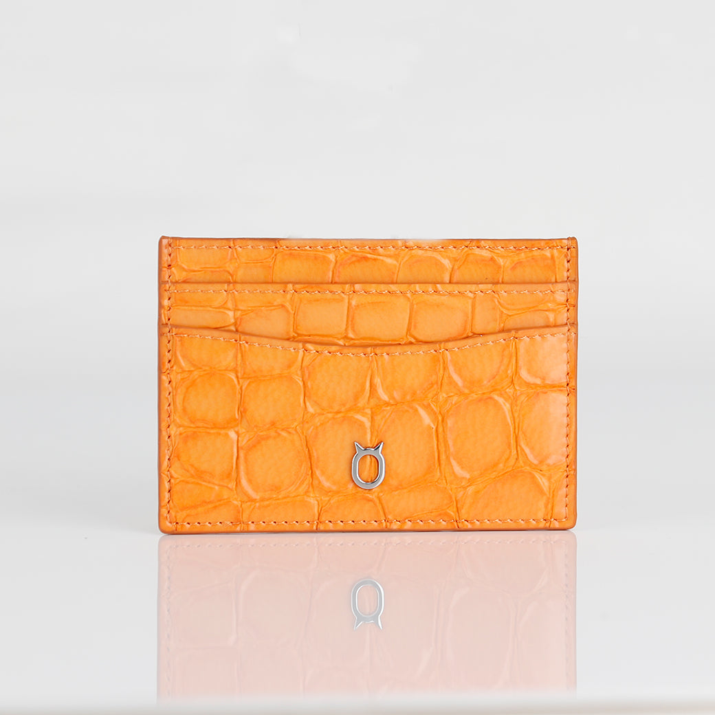 Crocodile embossed Premium leather Credit card case