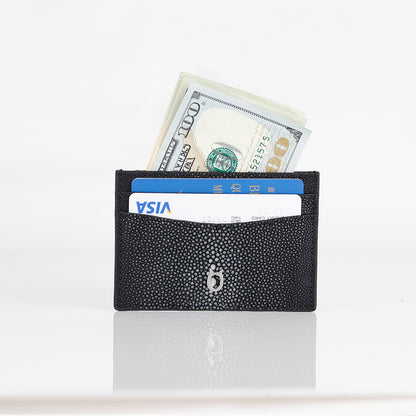 Limited Edition Genuine Devil Fish Skin Credit Card Case