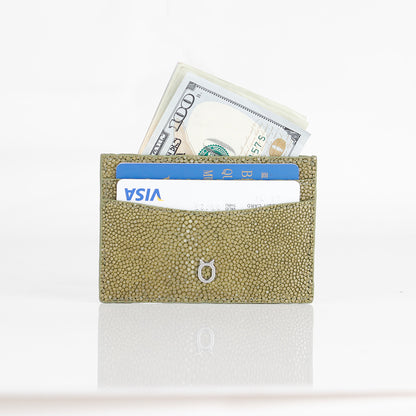 Limited Edition Genuine Devil Fish Skin Credit Card Case