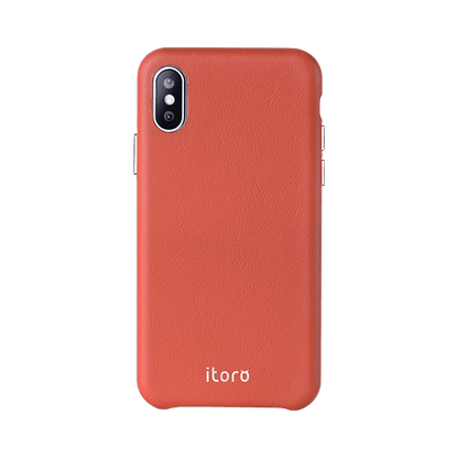 ITALY Leather All Wrapped Case iPhone XS - Orange