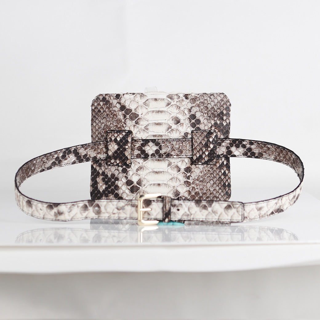Limited Edition Genuine Python Skin Waist Bag / Diagonal Bag