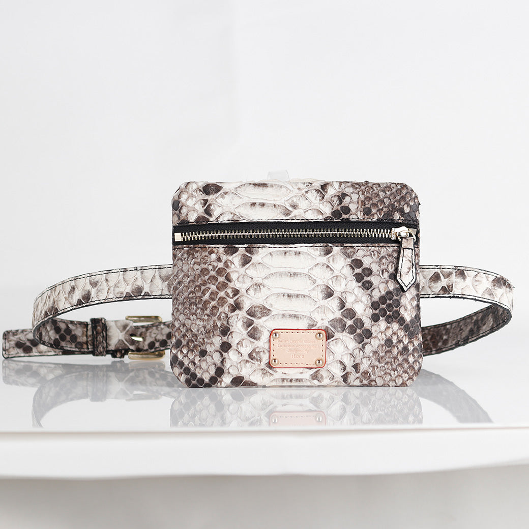 Limited Edition Genuine Python Skin Waist Bag / Diagonal Bag