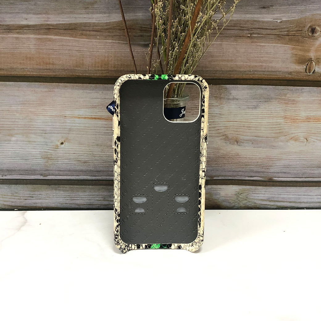 Snake embossed Elasticity Kickstand Leather Phone case iPhone 11