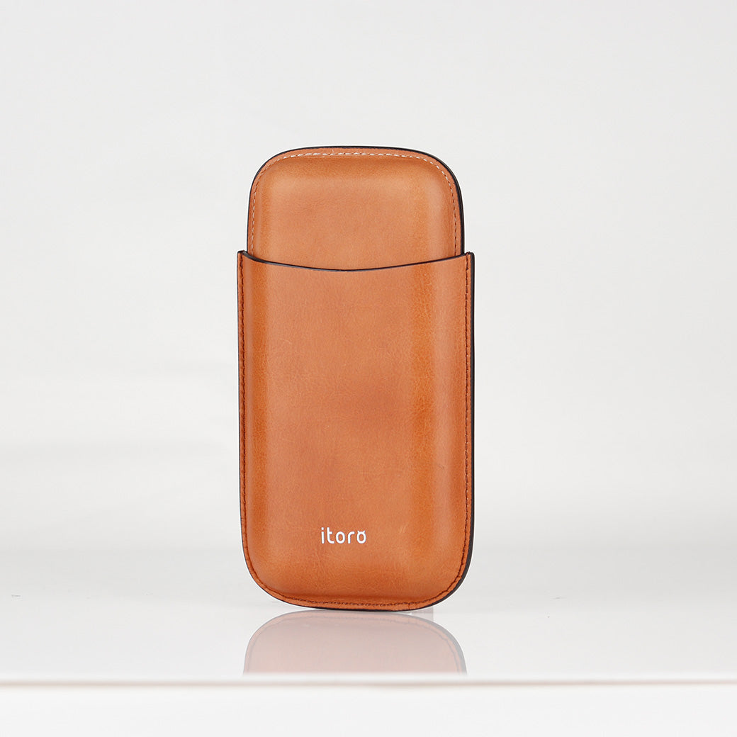 Brown Classy Italian Premium Leather Cigar Case