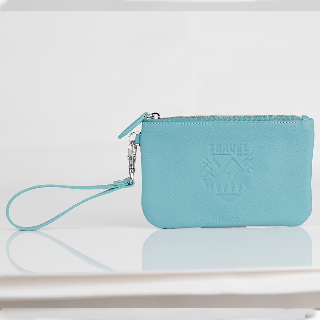 Embossing Series Italian Premium Leather Zipper Pocket Bag