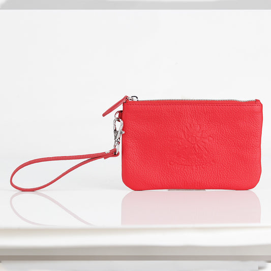 Embossing Series Italian Premium Leather Zipper Pocket Bag