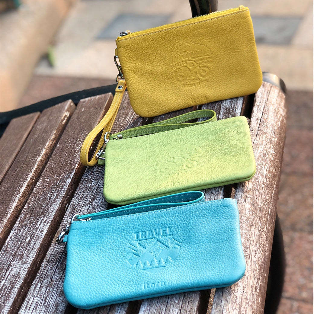 Embossing Series Italian Premium Leather Zipper Pocket Bag
