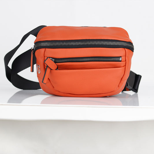 Italian Premium Leather Waist Bag / Diagonal Bag