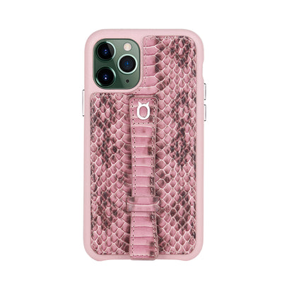 Multicolor "2" Snake embossed leather iPhone 11 Pro Case - Pink