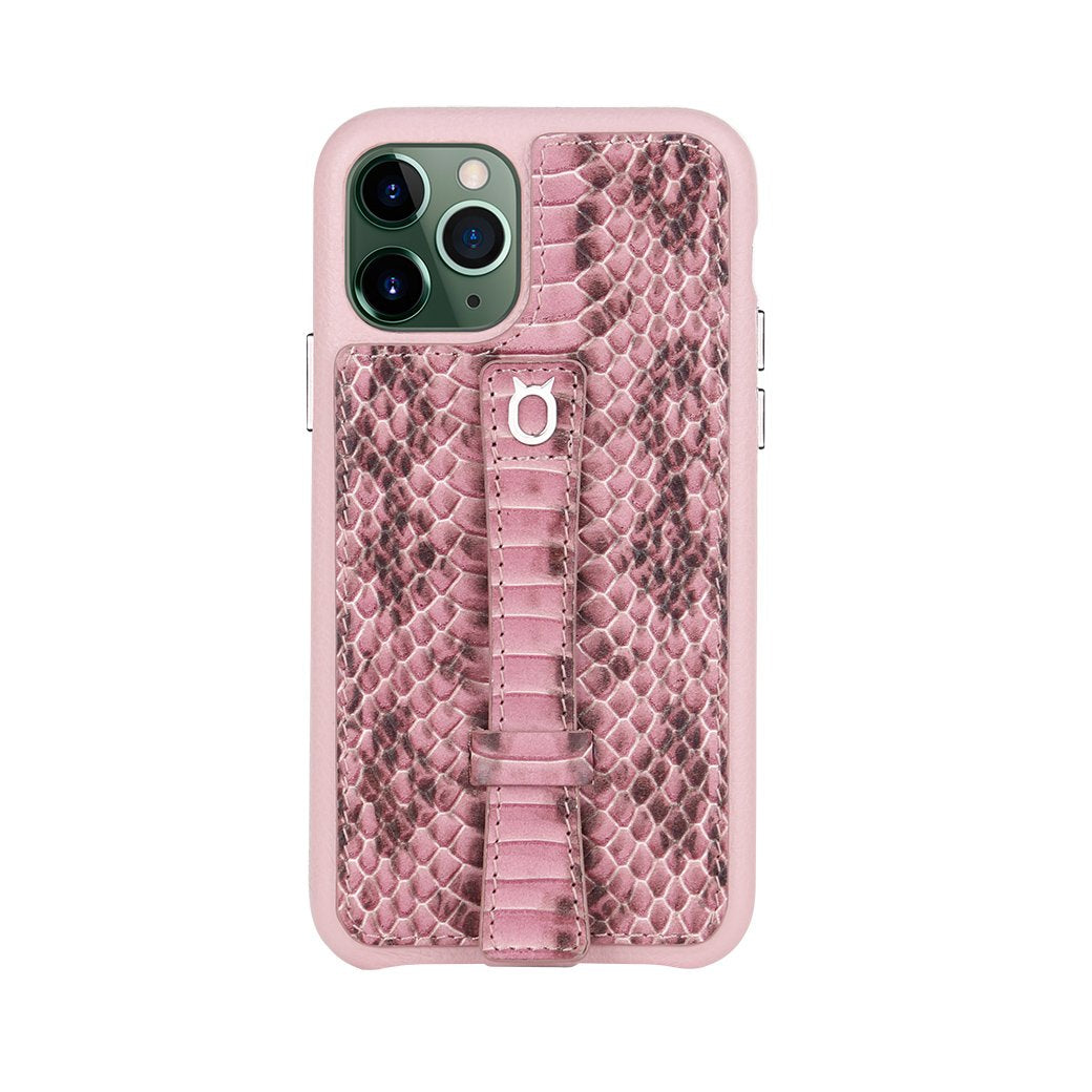 Multicolor "2" Snake embossed leather iPhone 11 Case - Pink