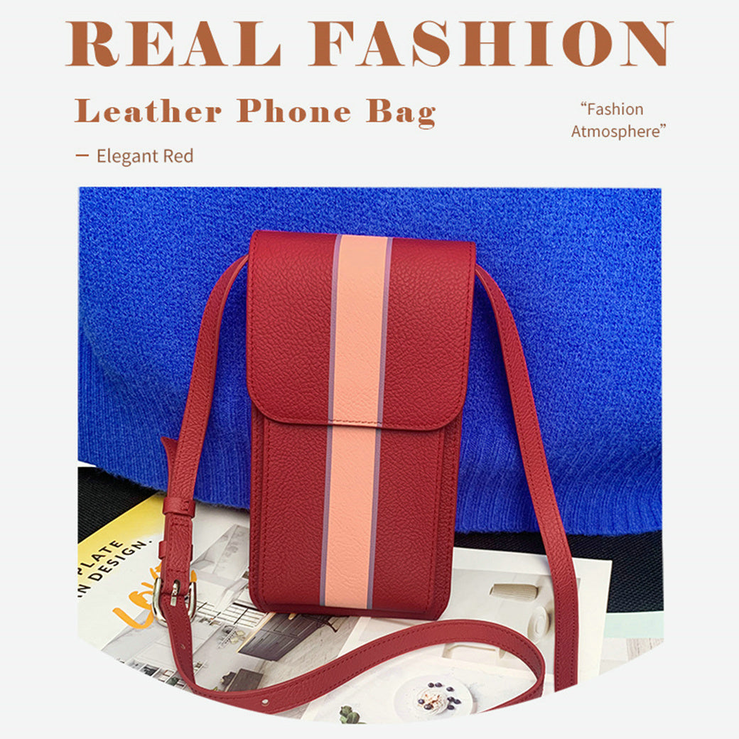 Splicing Design Italian Leather Phone Bag