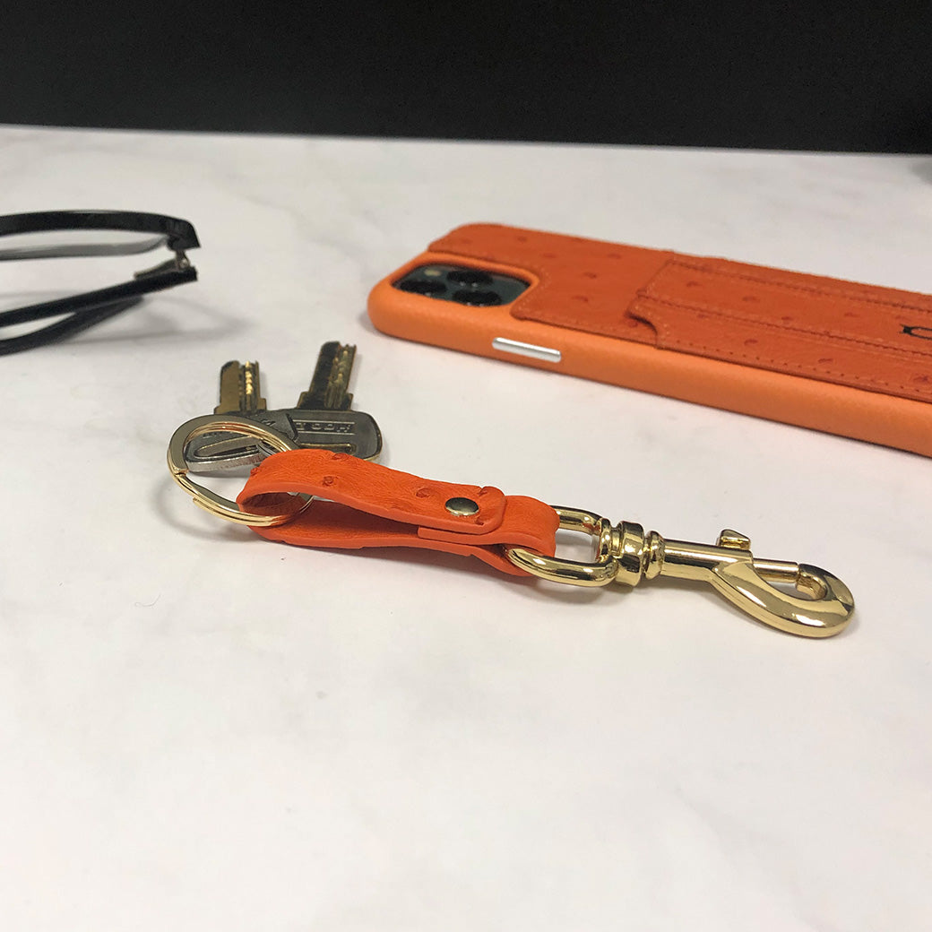 Simplicity Ostrich Premium Skin High Grade Anti-Lost Keychain