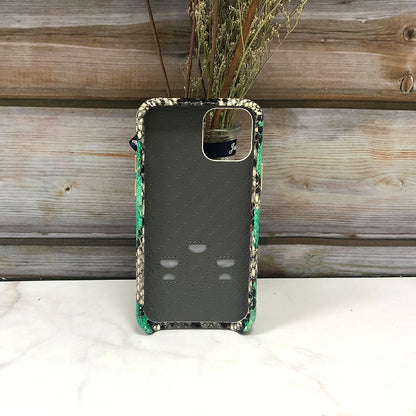 Multi-colored Snake embossed Leather Phone Case iPhone 11 Pro Max
