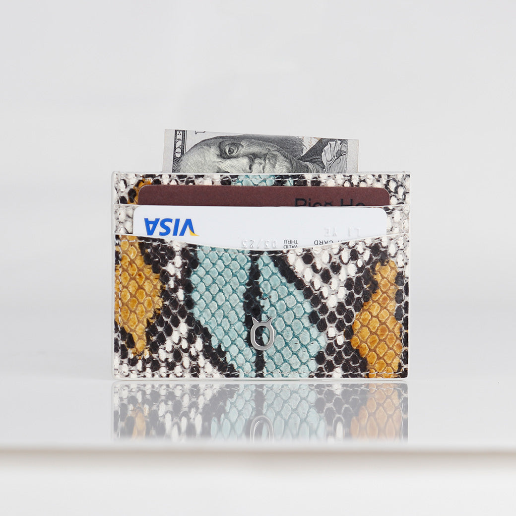 Snake embossed Premium leather Credit card case