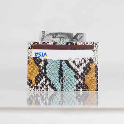 Snake embossed Premium leather Credit card case