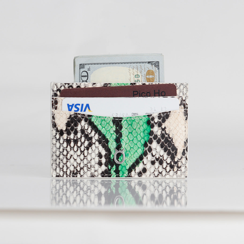Snake embossed Premium leather Credit card case