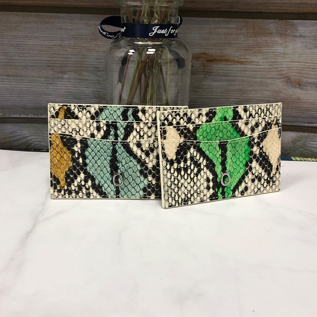 Snake embossed Premium leather Credit card case