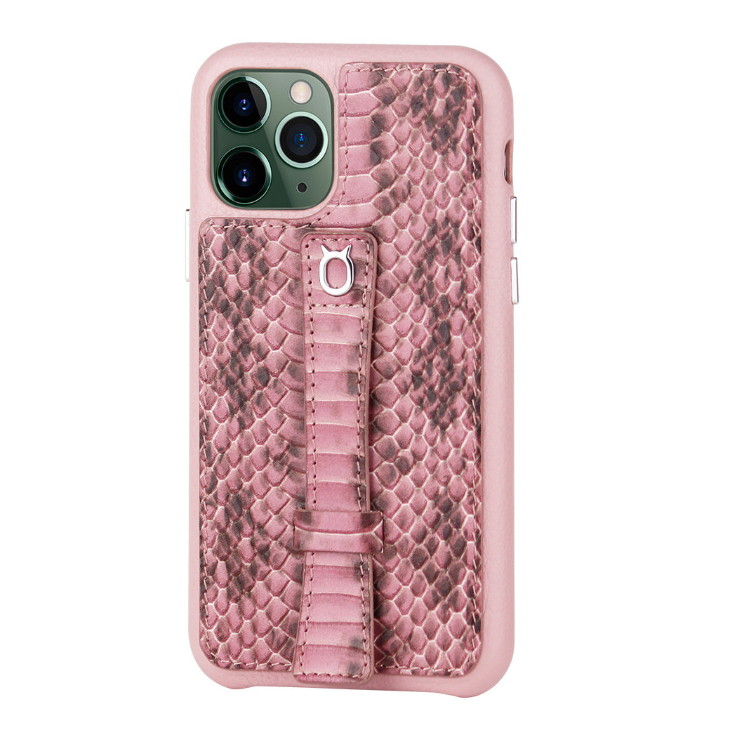 Multicolor "2" Snake embossed leather iPhone 11 Pro Max Case - Pink