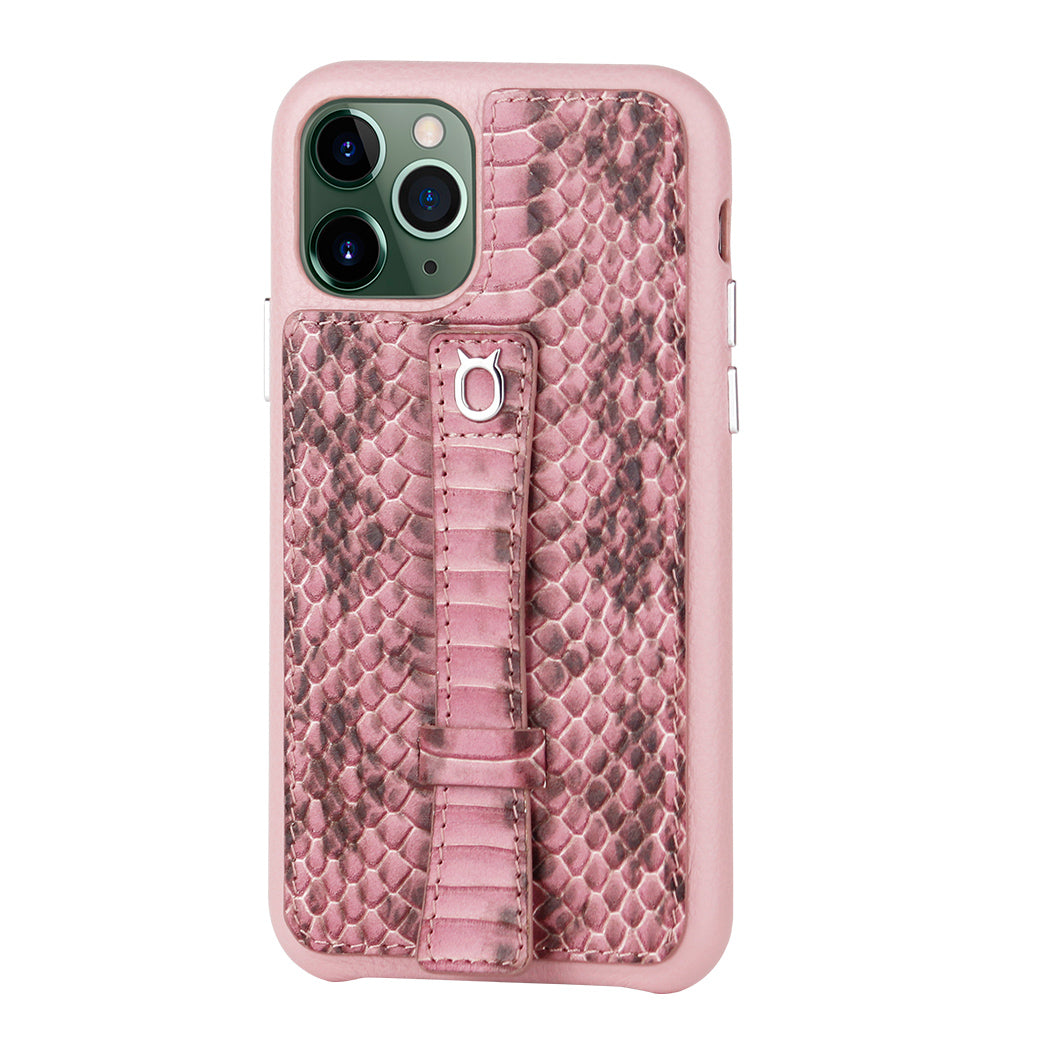 Multicolor "2" Snake embossed leather iPhone 11 Pro Case - Pink