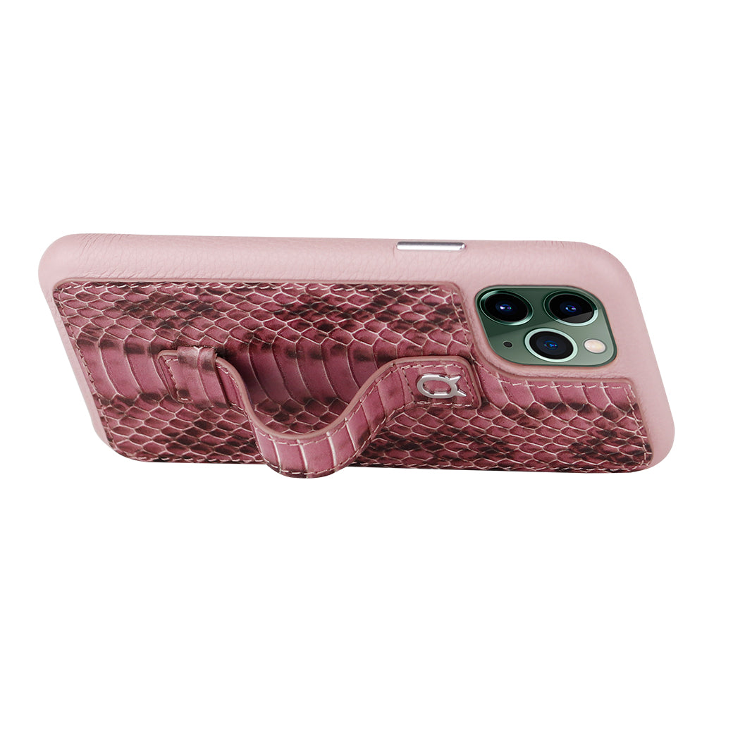 Multicolor "2" Snake embossed leather iPhone 11 Pro Max Case - Pink