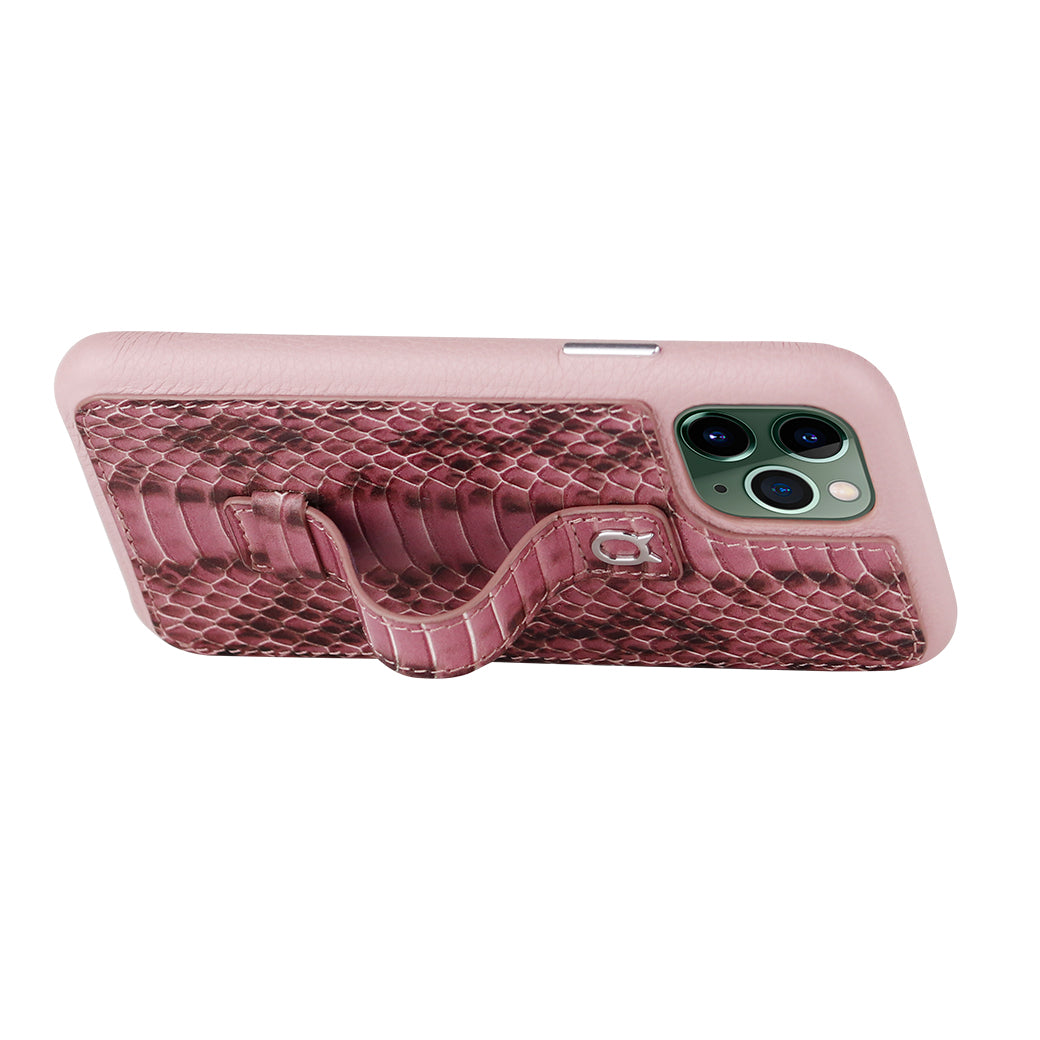 Multicolor "2" Snake embossed leather iPhone 11 Case - Pink