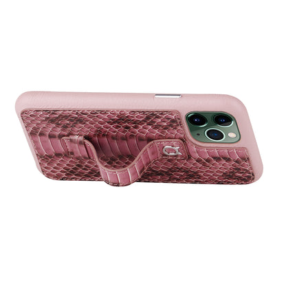 Multicolor "2" Snake embossed leather iPhone 11 Pro Case - Pink