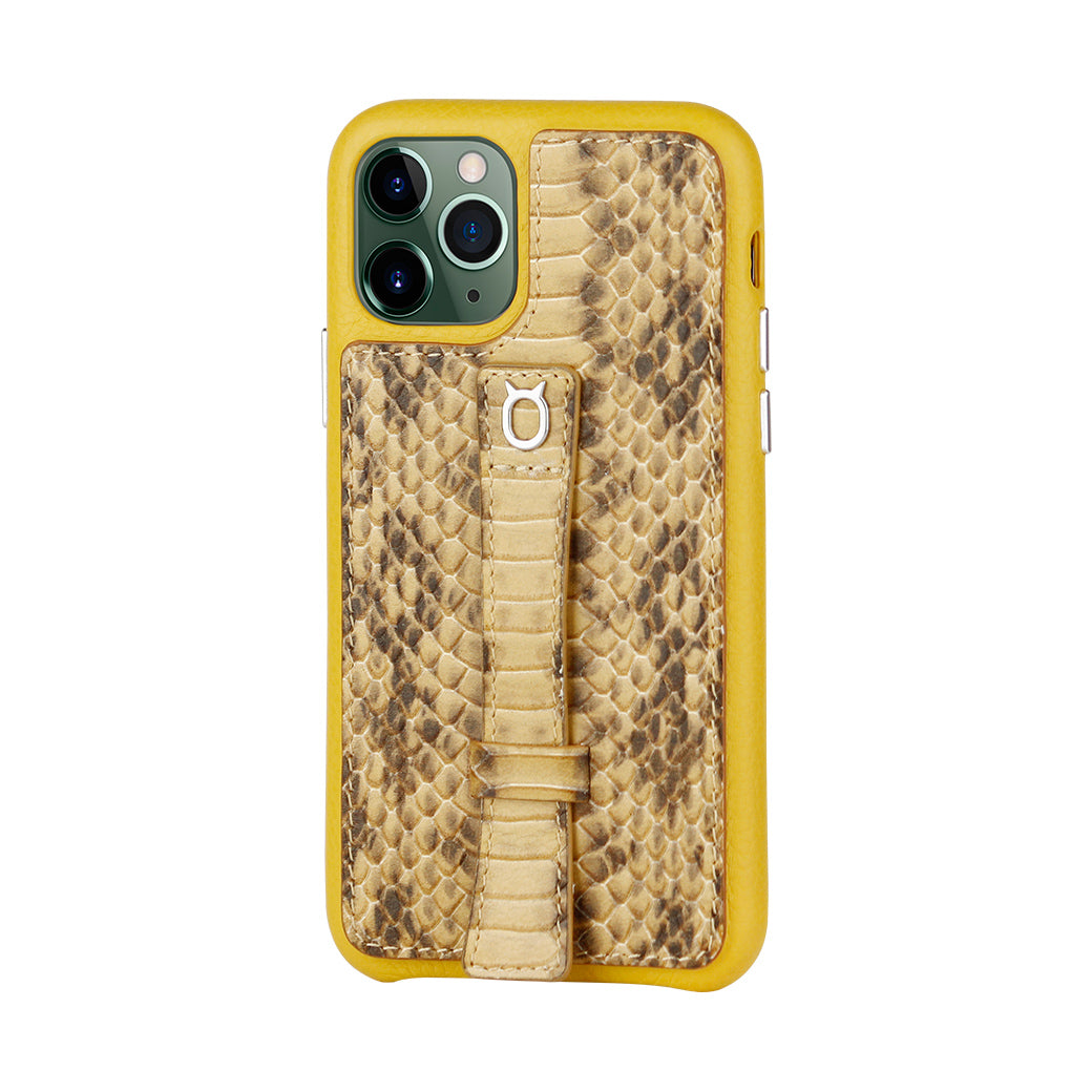 Multicolor "2" Snake embossed leather iPhone 11 Pro Max Case - Yellow