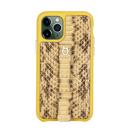 Multicolor "2" Snake embossed leather iPhone 11 Case - Yellow