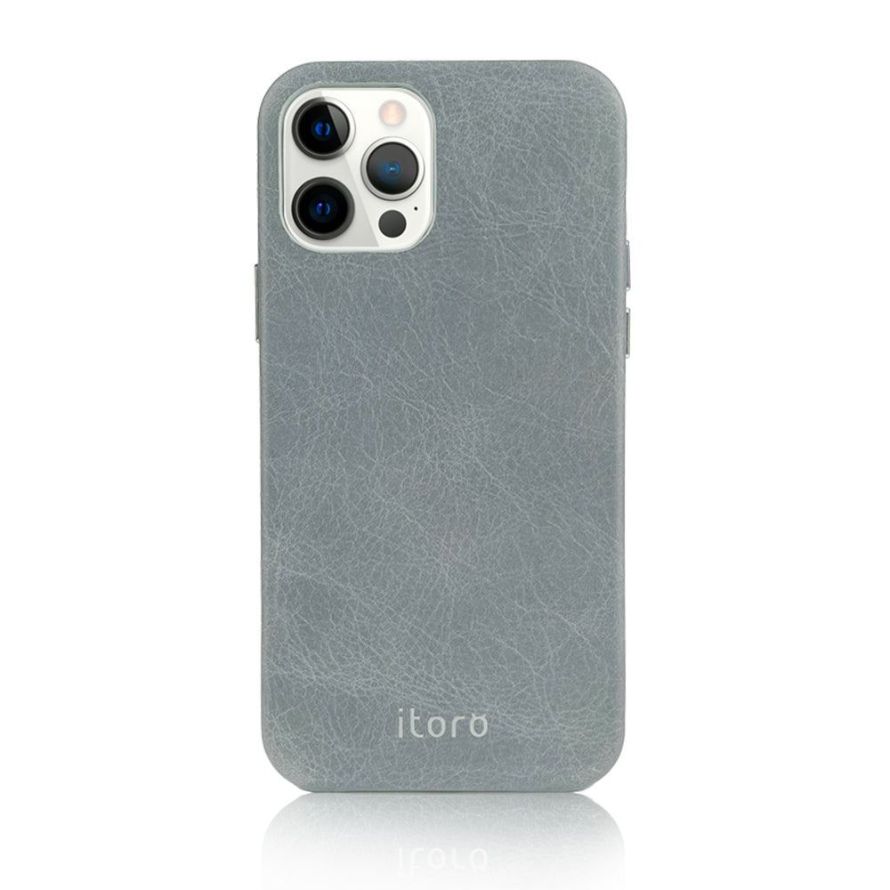 iPhone 12 | 12 Pro Leather Case_ITALY Leather - Cool grey