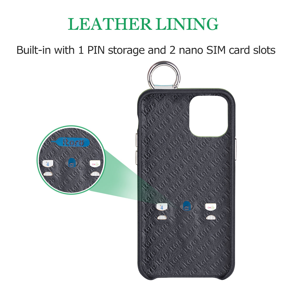 Snake embossed series edition Italian Leather kickstand Case iPhone 11 Pro Max - Black