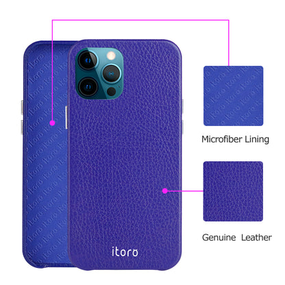 iPhone 12 | 12 Pro Leather Case_ITALY Leather - Sapphire blue