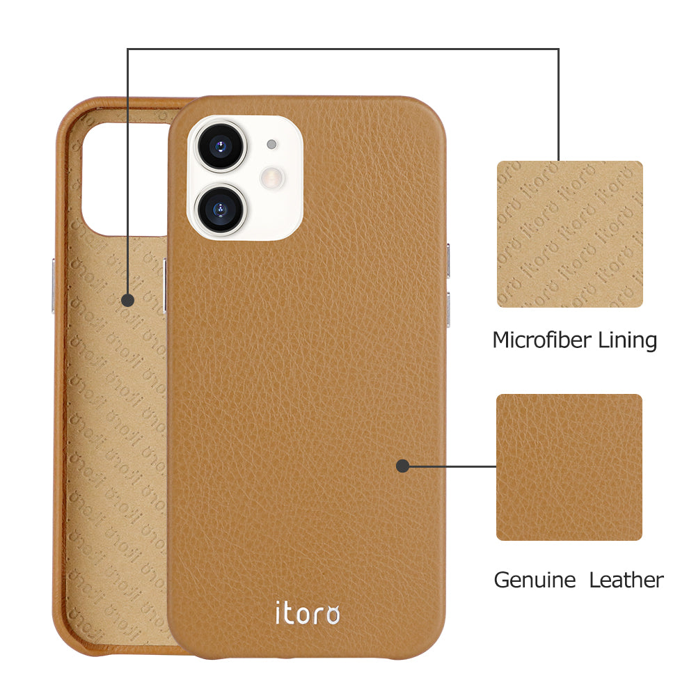 iPhone 12 Mini Leather Case_ITALY Leather - Retro Brown
