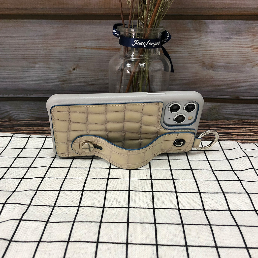 Crocodile embossed kickstand Series iPhone 11 Pro Case with finger ring