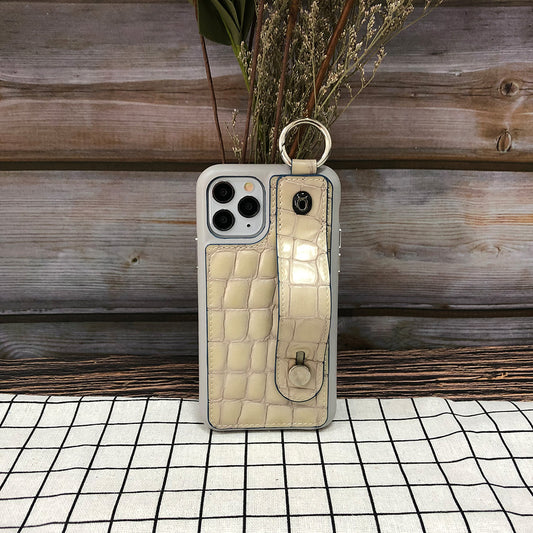 Crocodile embossed kickstand Series iPhone 11 Case with finger ring