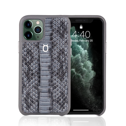 Multicolor "2" Snake embossed leather iPhone 11 Case - Black